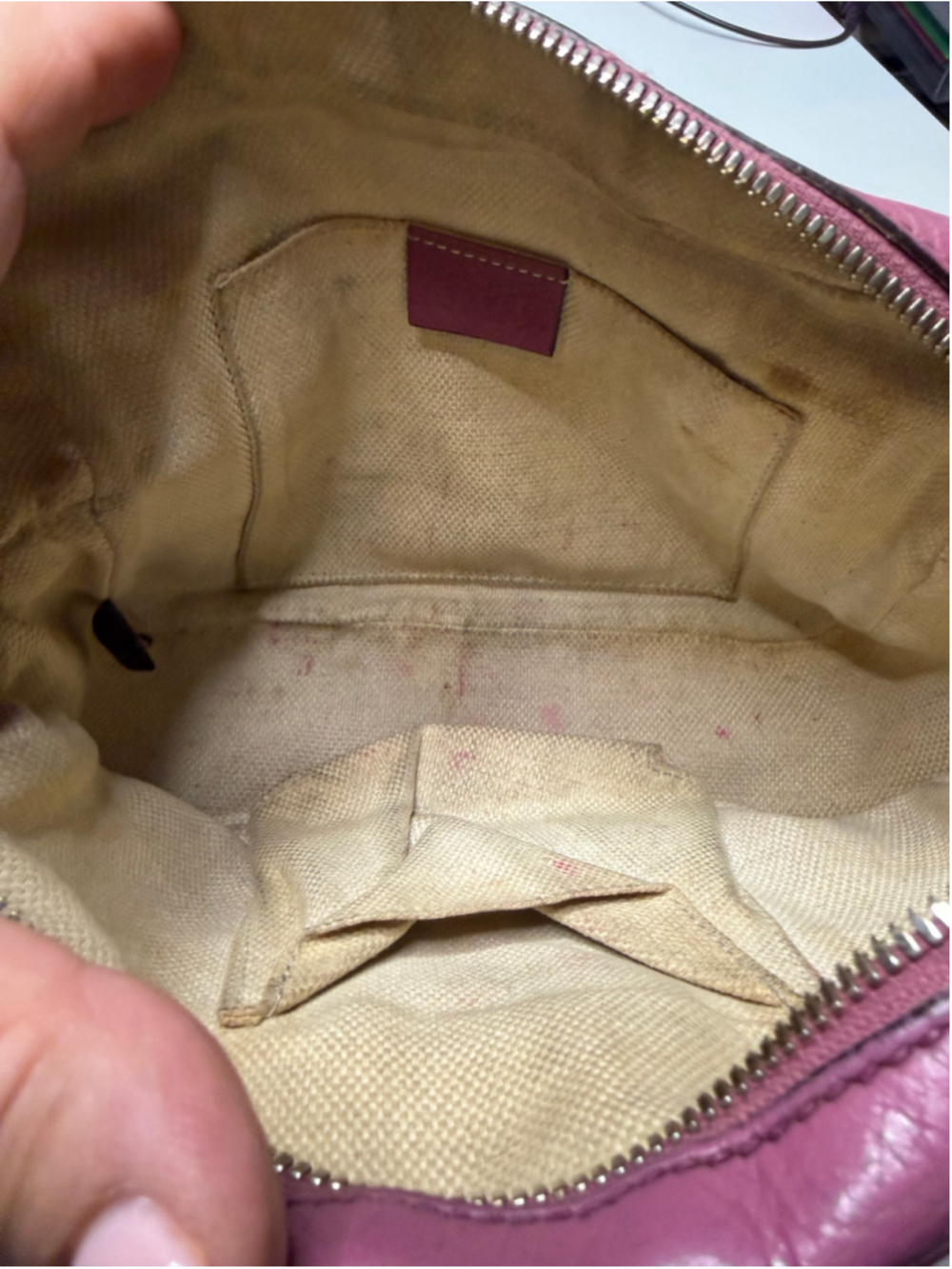 Women's Gucci Leather Crossbody Bag, One Size, Purple - Picture 10 of 12